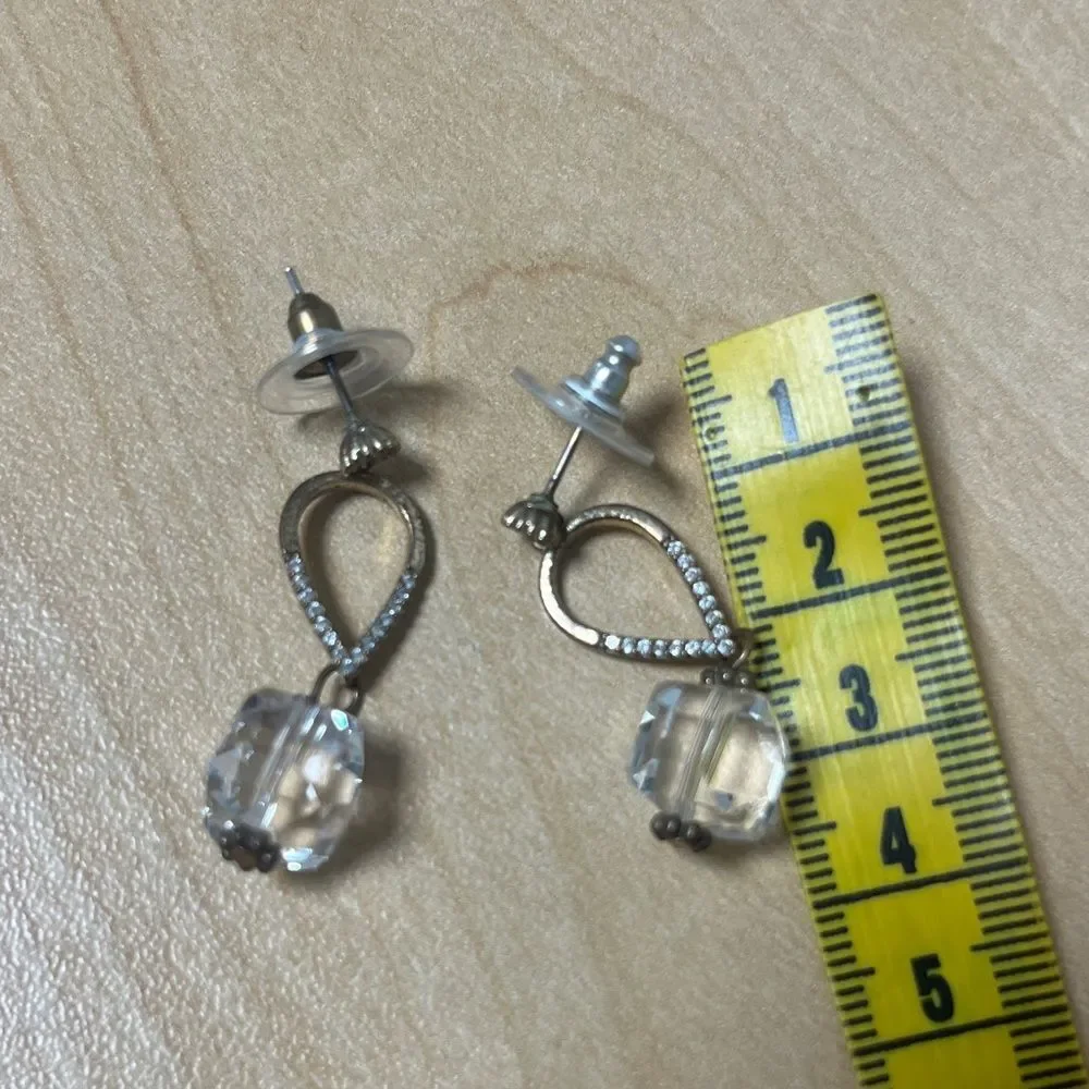 Vintage Women Elegant Faux  Silver Drop Earrings